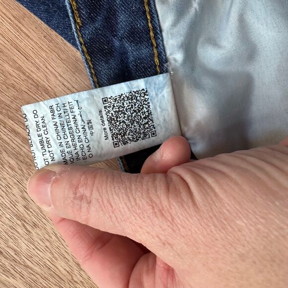 Shein Rock Baby Jeans Women’s L Blue Denim Smiley Face Patch Distressed Y2K - Picture 8 of 8